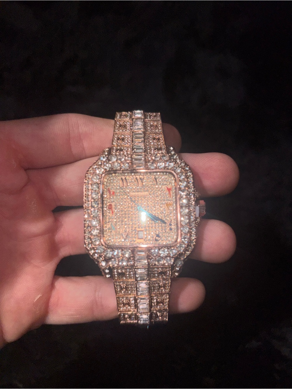 Source Unknown Rose Gold Tone Men's Crystal Watch - Picture 2 of 3